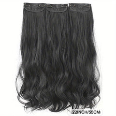 3pcs Set Clip In Curly Wavy Hair Extensions 55 88 Cm Long Brown