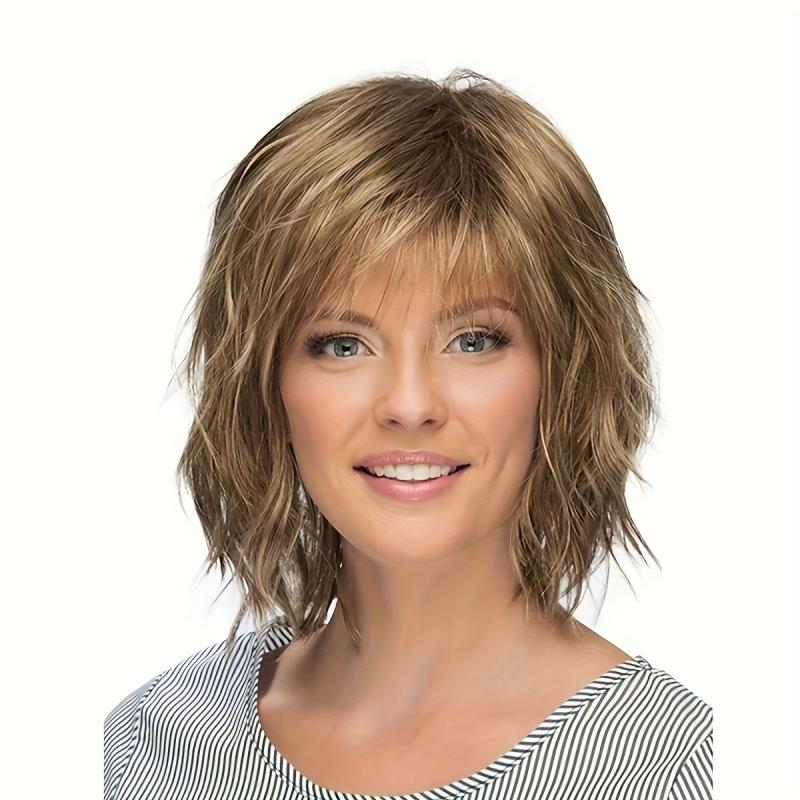 Short Synthetic Straight Wig With Bangs for Women