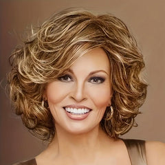 Short Curly Bob Cut Wig Synthetic Wig Heat Resistant Feather Wig