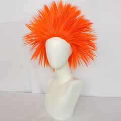 Short Straight Orange Cosplay Wig For Halloween & Wig Cap
