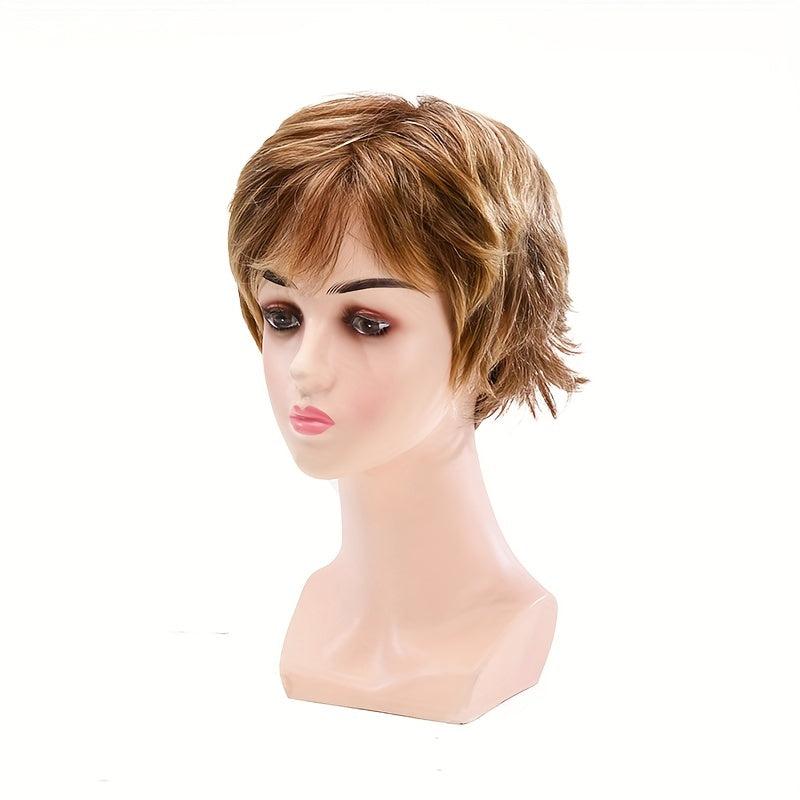 25 4 Cm Short Straight Wig Side Bangs Natural Synthetic Wig High Temperature