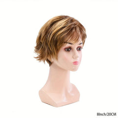 25 4 Cm Short Straight Wig Side Bangs Natural Synthetic Wig High Temperature