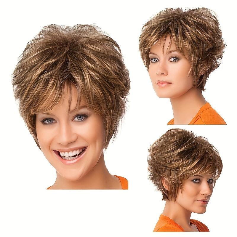 25 4 Cm Short Straight Wig Side Bangs Natural Synthetic Wig High Temperature