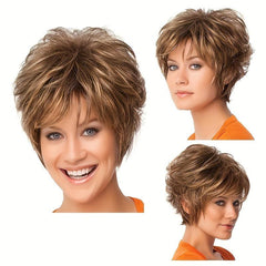 25 4 Cm Short Straight Wig Side Bangs Natural Synthetic Wig High Temperature