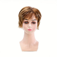 25 4 Cm Short Straight Wig Side Bangs Natural Synthetic Wig High Temperature