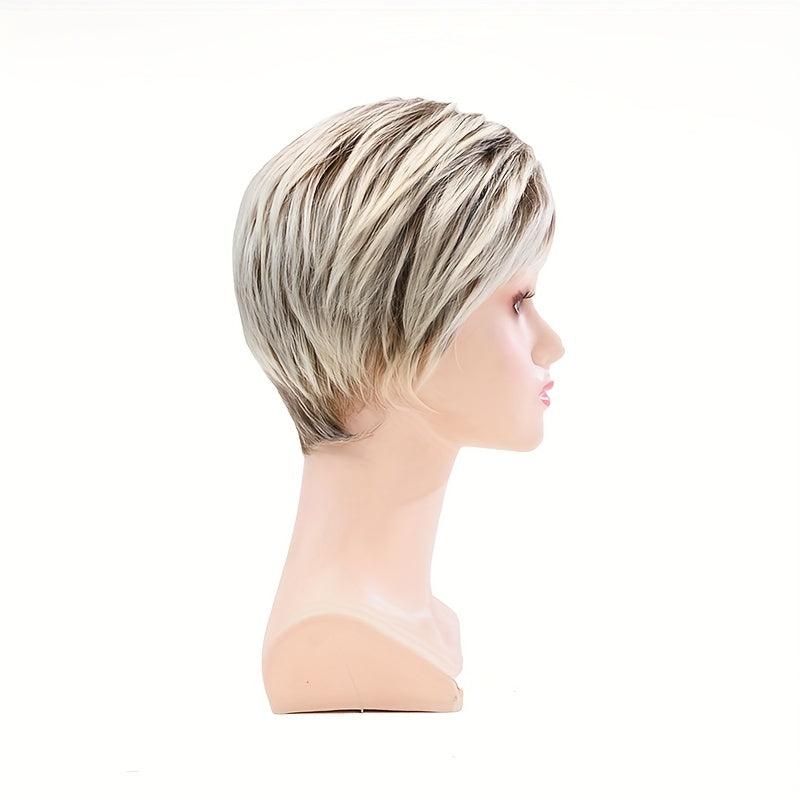 10 16 cm Short Straight Wig Ombre Synthetic Wig for Women