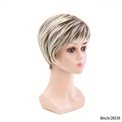10 16 cm Short Straight Wig Ombre Synthetic Wig for Women