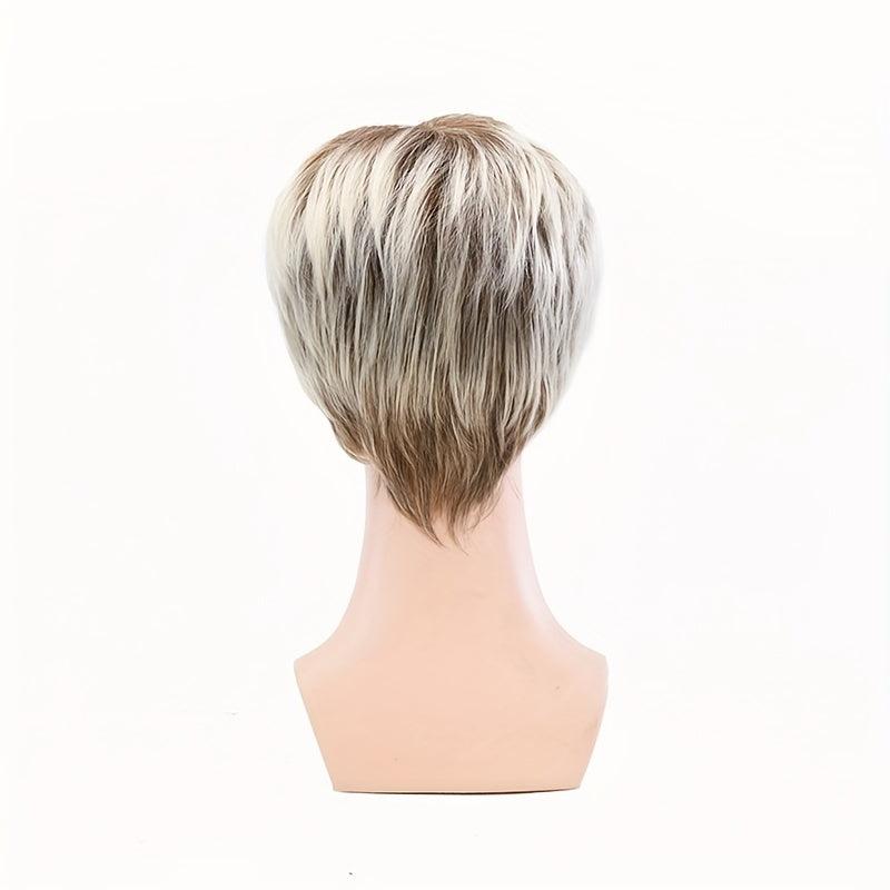 10 16 cm Short Straight Wig Ombre Synthetic Wig for Women
