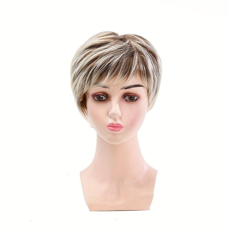10 16 cm Short Straight Wig Ombre Synthetic Wig for Women