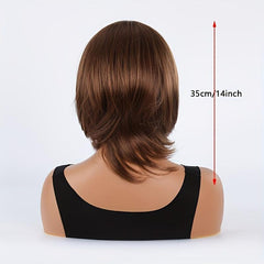 Ombre Bob Wig Shoulder Length Straight Hair Heat Resistant Synthetic Wig