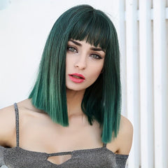 HAIRCUBE 22 Inch Green Straight Hair Cosplay Y2K Synthetic Wigs
