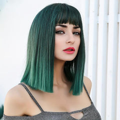 HAIRCUBE 22 Inch Green Straight Hair Cosplay Y2K Synthetic Wigs