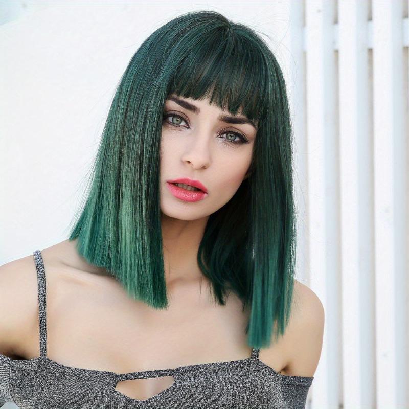 HAIRCUBE 22 Inch Green Straight Hair Cosplay Y2K Synthetic Wigs