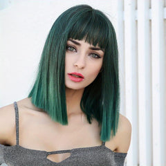 HAIRCUBE 22 Inch Green Straight Hair Cosplay Y2K Synthetic Wigs