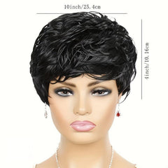 10 16 Cm Short Curly Wig Pixie Cut Wig With Bangs For Women