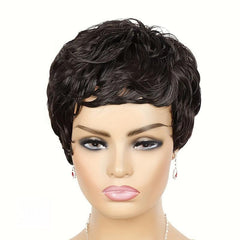 10 16 Cm Short Curly Wig Pixie Cut Wig With Bangs For Women