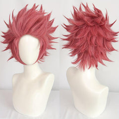 Spiky Dark Pink Anime Cosplay Wig + Wig Cap