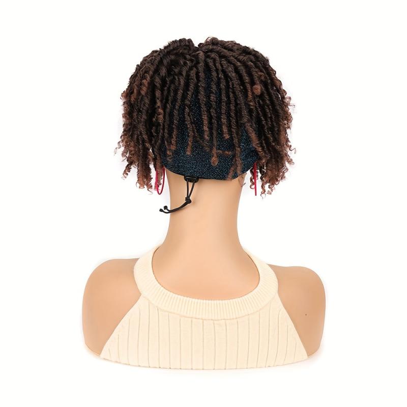 Short Ombre Faux Locs Crochet Hair Headband Wig