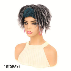Short Ombre Faux Locs Crochet Hair Headband Wig