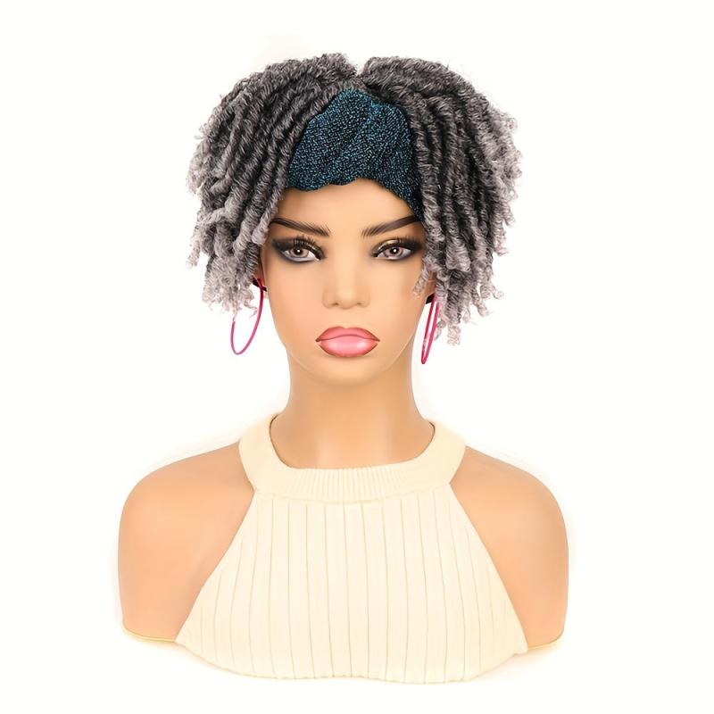 Short Ombre Faux Locs Crochet Hair Headband Wig