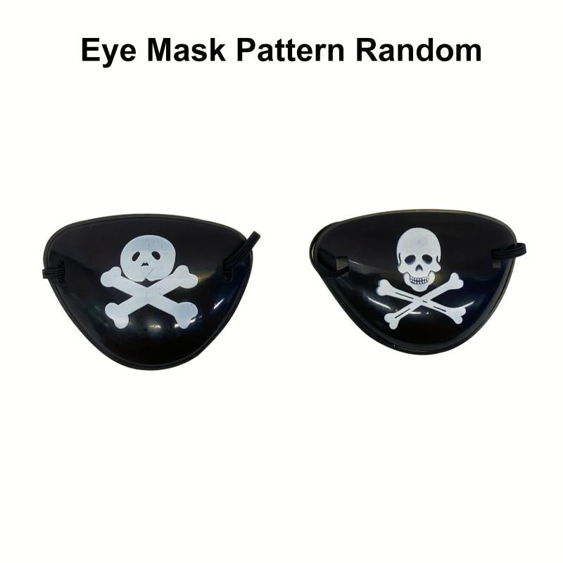 Pirate Wig Head Scarf Necklace Eye Patch Curly Anime Cosplay Wig