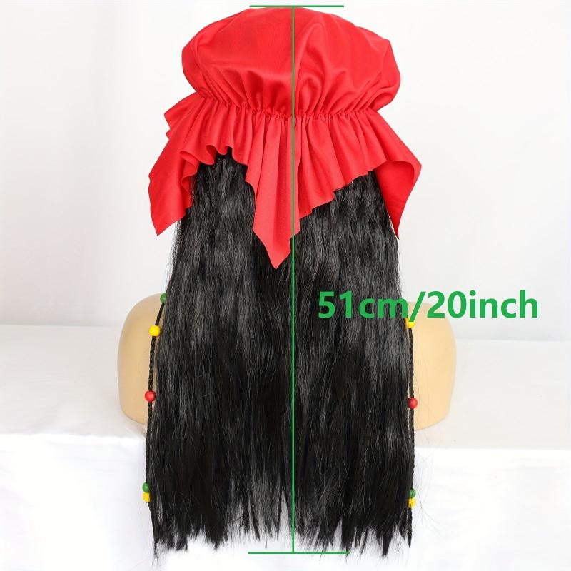 Pirate Wig Head Scarf Necklace Eye Patch Curly Anime Cosplay Wig