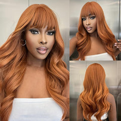 Shoulder Length Wavy Synthetic Wig Orange
