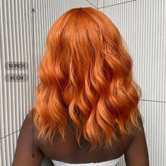 Shoulder Length Wavy Synthetic Wig Orange