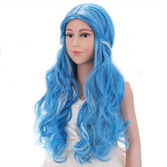 Colorful Long Curly Wig Synthetic Wig Anime Cosplay Wig For Halloween