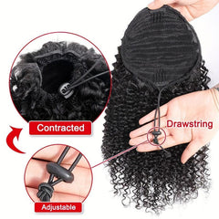 Kinky Curly Human Hair Clip In Ponytail Extension