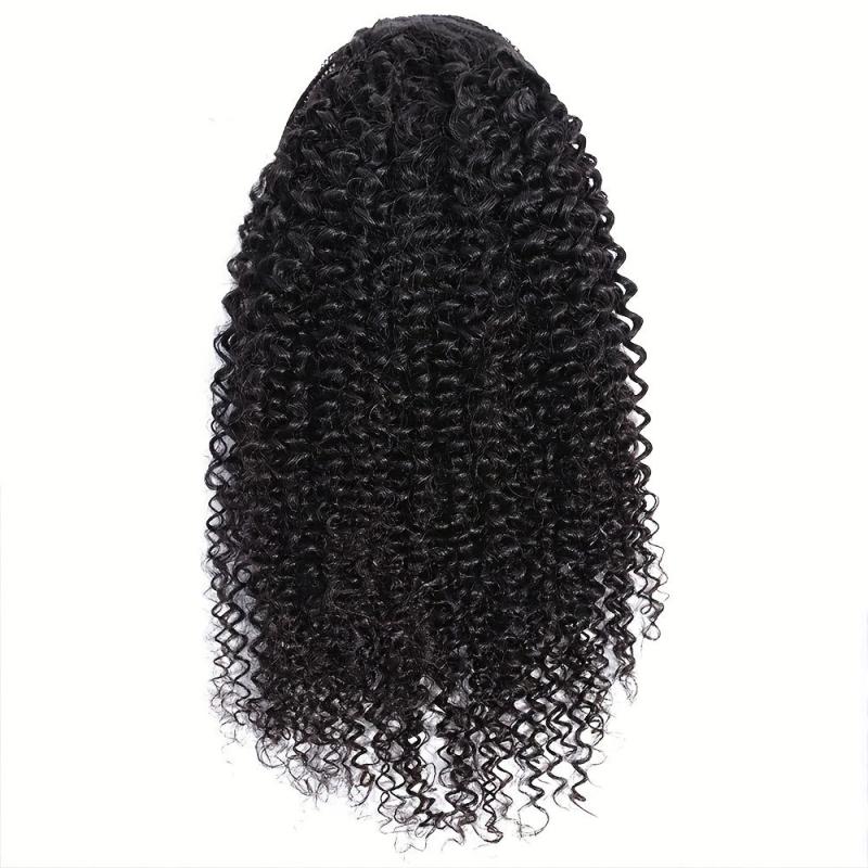 Kinky Curly Human Hair Clip In Ponytail Extension