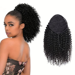 Kinky Curly Human Hair Clip In Ponytail Extension