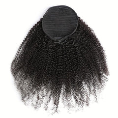 Kinky Curly Human Hair Clip In Ponytail Extension