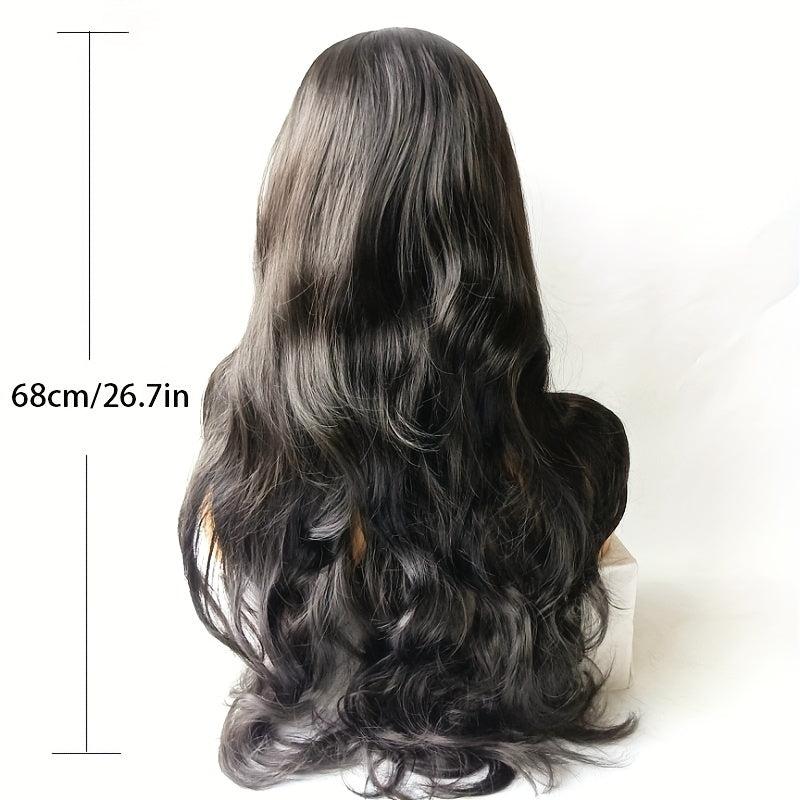 Long Wavy Wig With Bangs High Temp Daily Use