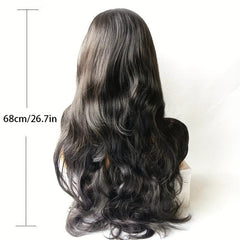 Long Wavy Wig With Bangs High Temp Daily Use