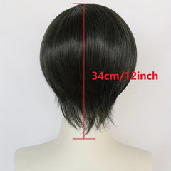 Anime Wig Short Straight Hair Side Bangs Itoshi Cosplay Wig for Halloween