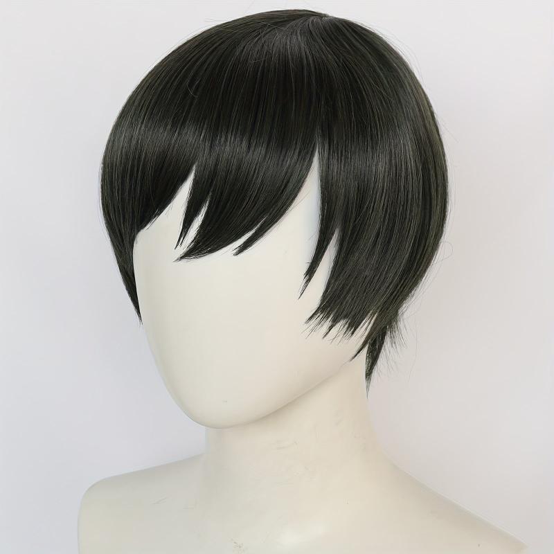 Anime Wig Short Straight Hair Side Bangs Itoshi Cosplay Wig for Halloween