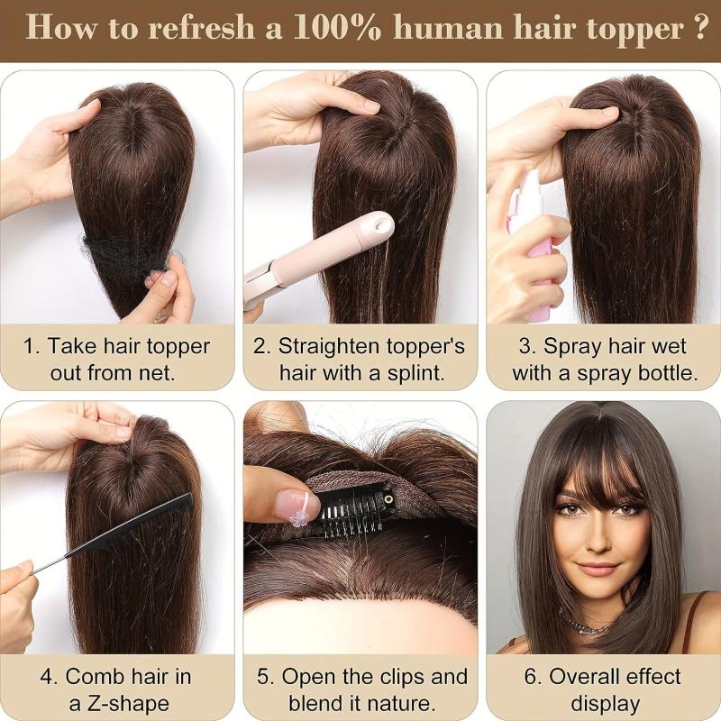 Human Hair Clip In Bangs Hair Pieces For Women