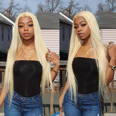 Blonde Lace Front Wig 13x4x1 Synthetic Hair 613 Lace Front Wig Human Hair