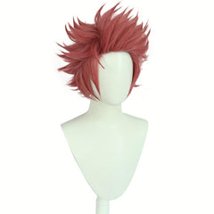 Dark Pink Short Hair Wigs For Men - Anime Cosplay Halloween Wig