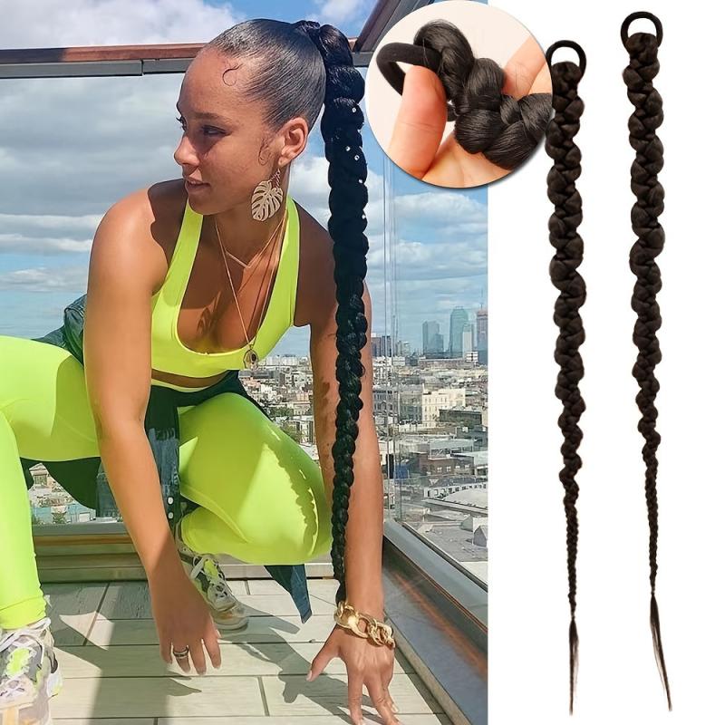 Long Braided Ponytail Extension for Thin or Short Hair