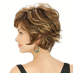 Short Curly Bob Cut Wig With Bangs Synthetic Wig Heat Resistant