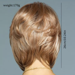 Short Curly Bob Cut Wig With Bangs Synthetic Wig Heat Resistant