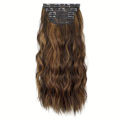 4pcs Long Curly Clip in Hair Extensions Natural Looking Synthetic Hair