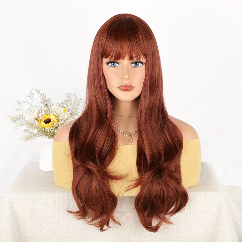 Long Ombre Brown Wigs For Women Natural Synthetic Wavy Curly Hair Wig