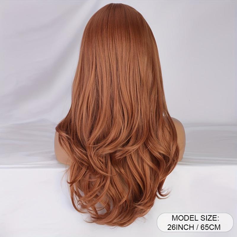 Long Ombre Brown Wigs For Women Natural Synthetic Wavy Curly Hair Wig