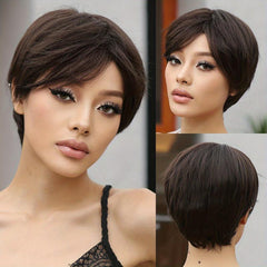Ombre Short Bob Wig With Bangs 30 48 Cm Synthetic Women's Wig Bob Hair LC6228 1