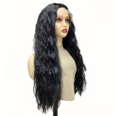 Long Kinky Curly Wig Middle Part Natural Look Women's Wig