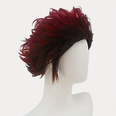 Halloween Cosplay Wine Red Short Curly Wave Wig