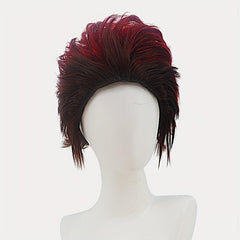 Halloween Cosplay Wine Red Short Curly Wave Wig